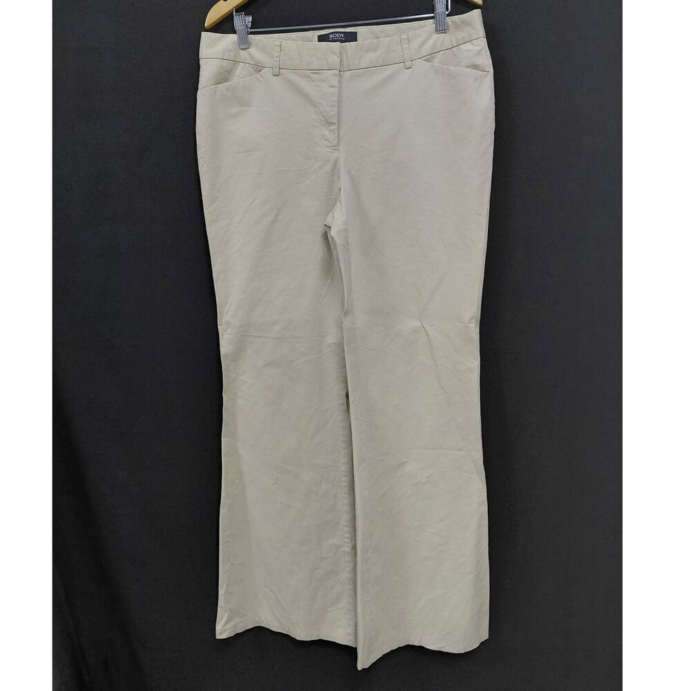BODY BY VICTORIA THE FIT Christie Cotton Blend Stretch Bootcut Tan Pants Size 14